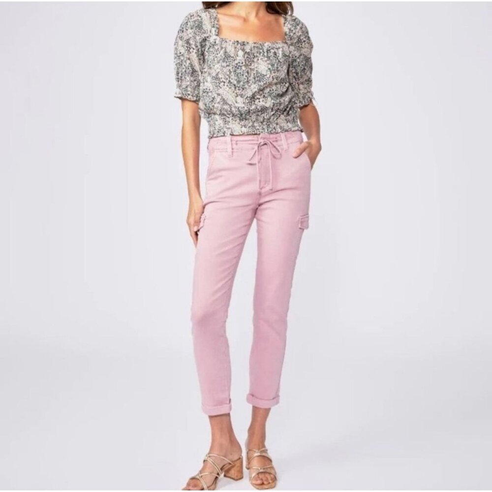 NWT Paige Christy Cargo Pants Womens Size 28 Rose Pink Cotton Blend